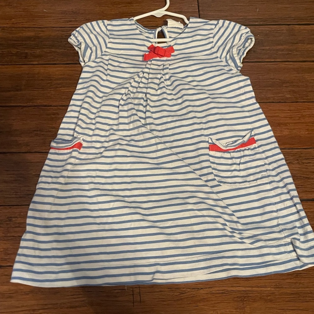 Mini Boden Blue and White Flutter Sleeve Sundress